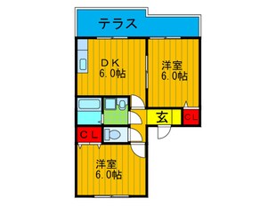 クレ－ル山之上の物件間取画像